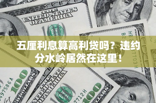 济南五厘利息算高利贷吗？违约分水岭居然在这里！